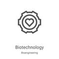 biotechnology icon vector from bioengineering collection. Thin line biotechnology outline icon vector illustration. Linear symbol Royalty Free Stock Photo