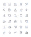 Biotechnology line icons collection. Genetics, Proteomics, Bioreactor, Microbiology, Cloning, Antibodies, Cellulose Royalty Free Stock Photo