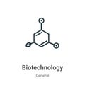 Biotechnology outline vector icon. Thin line black biotechnology icon, flat vector simple element illustration from editable Royalty Free Stock Photo