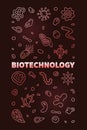 Biotechnology Science concept line vector vertical colored banner or illustration