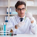 Biotechnology scientist chemist working in lab Royalty Free Stock Photo