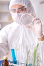 The biotechnology scientist chemist working in lab Royalty Free Stock Photo