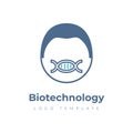 Biotechnology vector logo with the human face
