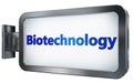 Biotechnology on billboard background Royalty Free Stock Photo