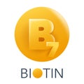 Biotin 3D icon - Vitamin B7 as dietary supplement