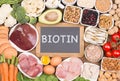 Biotin food sources, top view