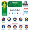 Biotin vector illustration. Labeled metabolism vitamin infographics scheme.