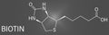 Biotin or vitamin B7 molecule. Skeletal formula. Royalty Free Stock Photo