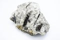 biotite mineral in a rock over white background