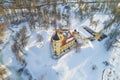 Bip Castle Mariental, winter day aerial photography. St. Petersburg, Russia