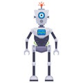 bipedal iron robot with an antenna. human assistant robot. Royalty Free Stock Photo