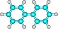 Biphenyl molecular structure on white background Royalty Free Stock Photo