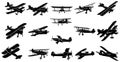 Set of biplane Silhouettes