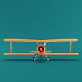 Biplane on dark green background Royalty Free Stock Photo
