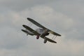 Biplane fighter plane of Royal Air Force on 1930s,1940s and World War 2 Royalty Free Stock Photo