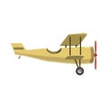 Biplane icon, cartoon style