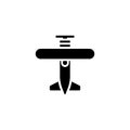 Biplane icon solid. vehicle and transportation icon stock