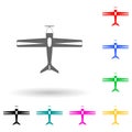 biplane multi color style icon. Simple glyph, flat vector of transport view from above icons for ui and ux, website or mobile Royalty Free Stock Photo