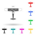 biplane multi color style icon. Simple glyph, flat vector of transport view from above icons for ui and ux, website or mobile Royalty Free Stock Photo