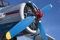 Biplane propeller close-up view