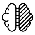 Bipolar brain icon, outline style