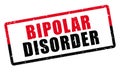 Bipolar disorder. Psychiatric diagnosis stamp.