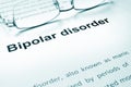 Bipolar disorder sign on a paper. Royalty Free Stock Photo