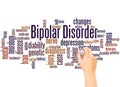 Bipolar disorder word cloud and hand writing concept Royalty Free Stock Photo