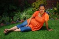 Biracial pregnant woman