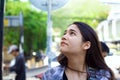 Biracial teen girl tourist along streets of Phnom Pehn, Cambodia Royalty Free Stock Photo