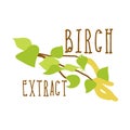 Birch extract ingredient sticker for organic product