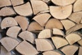 Birch firewood stacked in a woodpile Royalty Free Stock Photo