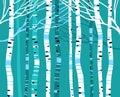 Birch Grove. Abstract stylized forest. Royalty Free Stock Photo