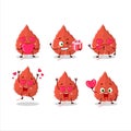 Birch leaf cartoon character with love cute emoticon Royalty Free Stock Photo