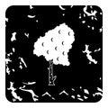 Birch tree icon, grunge style Royalty Free Stock Photo