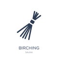 Birching icon. Trendy flat vector Birching icon on white background from sauna collection Royalty Free Stock Photo