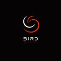 Bird abstract logo template for business identity, modern and elegant linear hen or dove bird logotype design, round