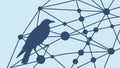 Bird on Abstract Network, Nature & Tech Connectivity Vector, vector design Generative AI Royalty Free Stock Photo
