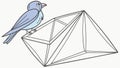 Bird on Abstract Pyramid, Nature and Modern Design. vector design Generative AI Royalty Free Stock Photo