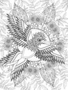 Bird adult coloring page Royalty Free Stock Photo