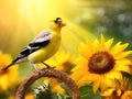 Ai Generated illustration Wildlife Concept of Bird - American Goldfinch