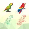 BIRD ANIMAL PET POP ART LOW POLY LINE LOGO ICON SYMBOL Royalty Free Stock Photo