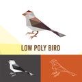 BIRD ILLUSTRATION WITH LOW POLY STYLE Royalty Free Stock Photo