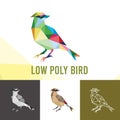 BIRD ILLUSTRATION WITH LOW POLY STYLE Royalty Free Stock Photo