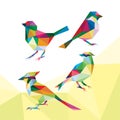 BIRD ILLUSTRATION WITH LOW POLY STYLE Royalty Free Stock Photo