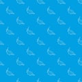 Bird big wing pattern vector seamless blue Royalty Free Stock Photo
