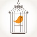 bird in the birdcage.