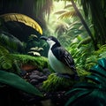 Bird in the botanical garden of the Royal Botanic Gardens in Singapore AI generated