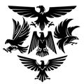 Eagle Wing black Vintage Vector logo icon design