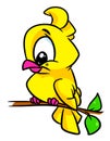 Bird branch joy cartoon illustration Animal character